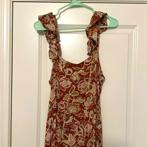 Rust and floral dress